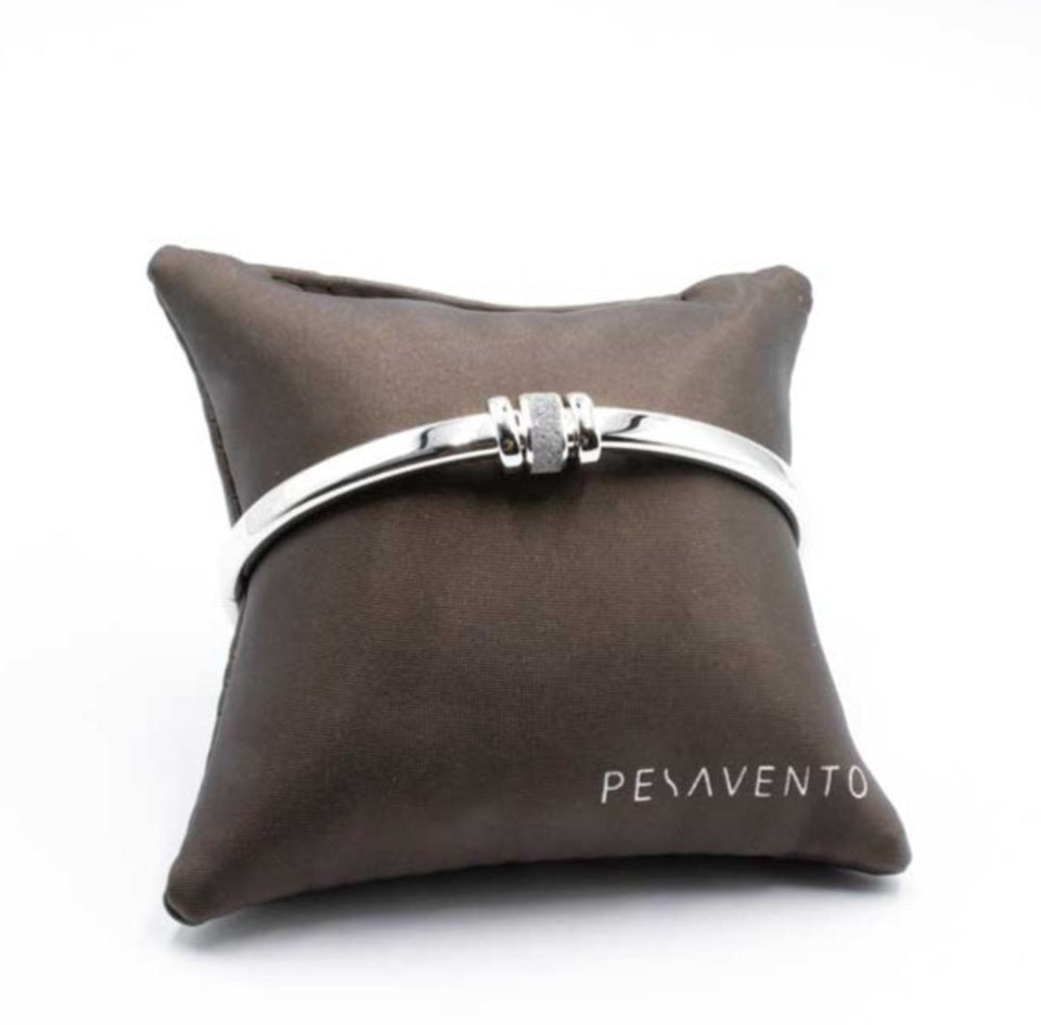 Ruthenium Silver + Pearl Grey Dust Bangle WELGB-069