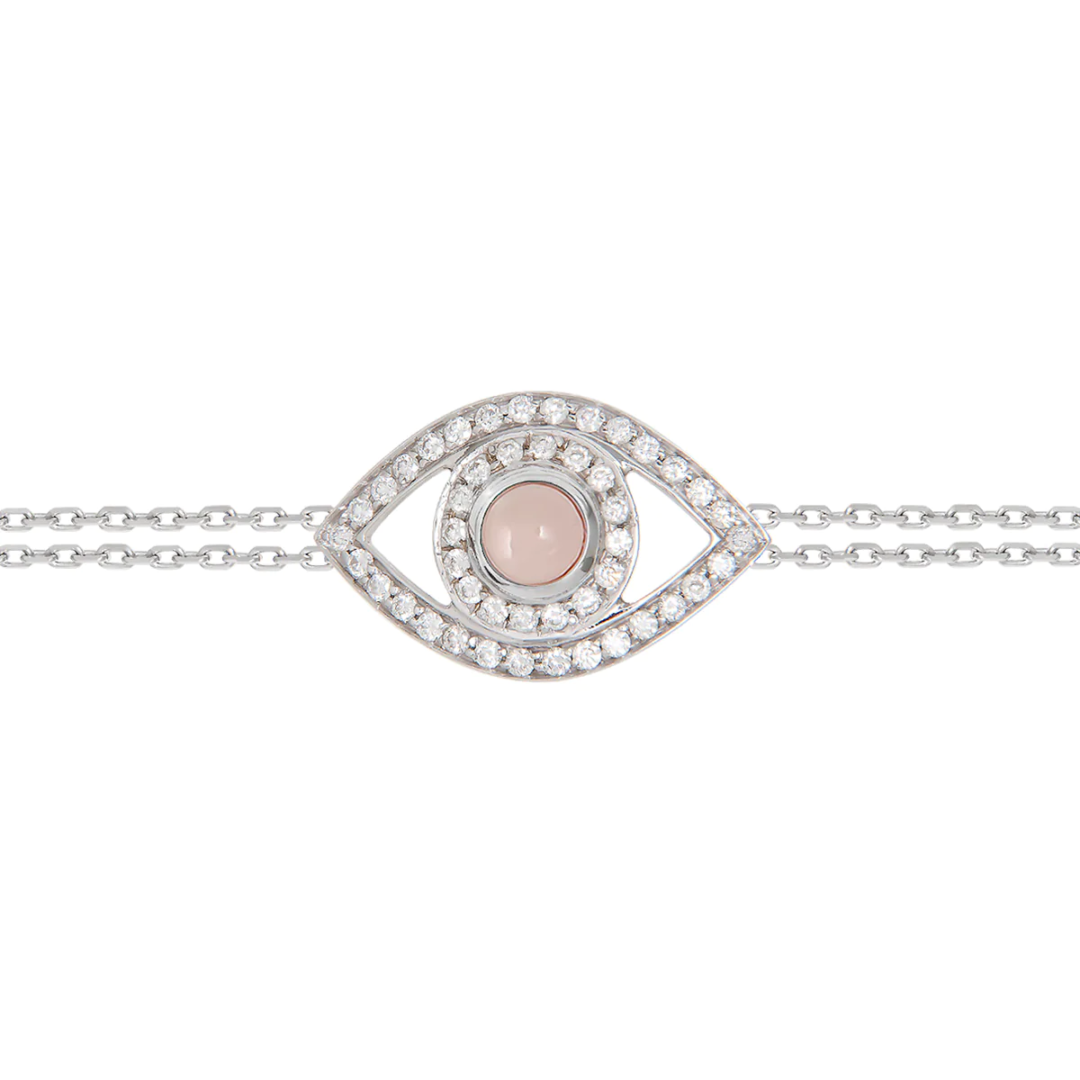 Evil Eye Bracelet in White / Rose sapphire zirconia eye 07-143286-01RO