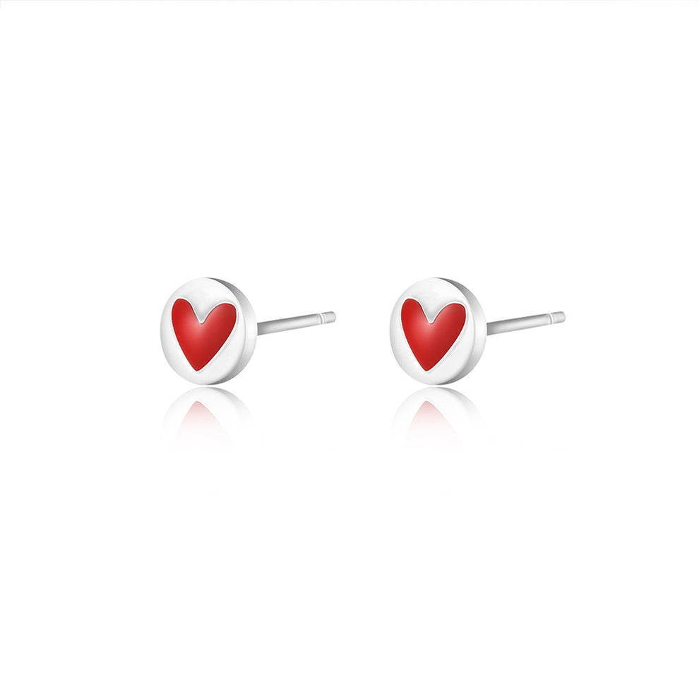 MISS MIMI STERLING SILVER ENEMAL HEART EARRINGS 13-156606