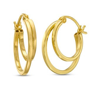 MISS MIMI STERLING SILVER DOUBLE CIRCLE HOOP IN GOLD PLATED 13-406555-02