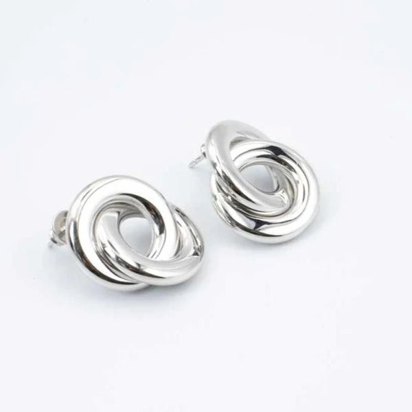 Elegance Incrocio Rhodium Earrings WELGO032
