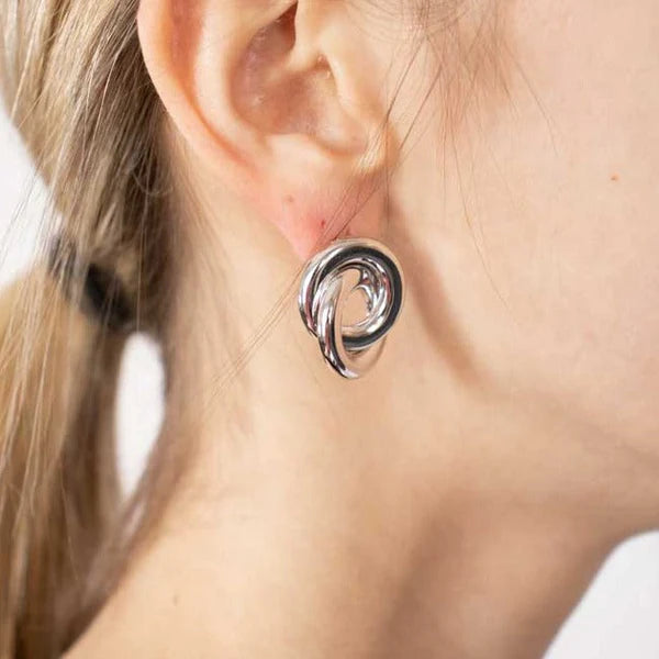 Elegance Incrocio Rhodium Earrings WELGO032