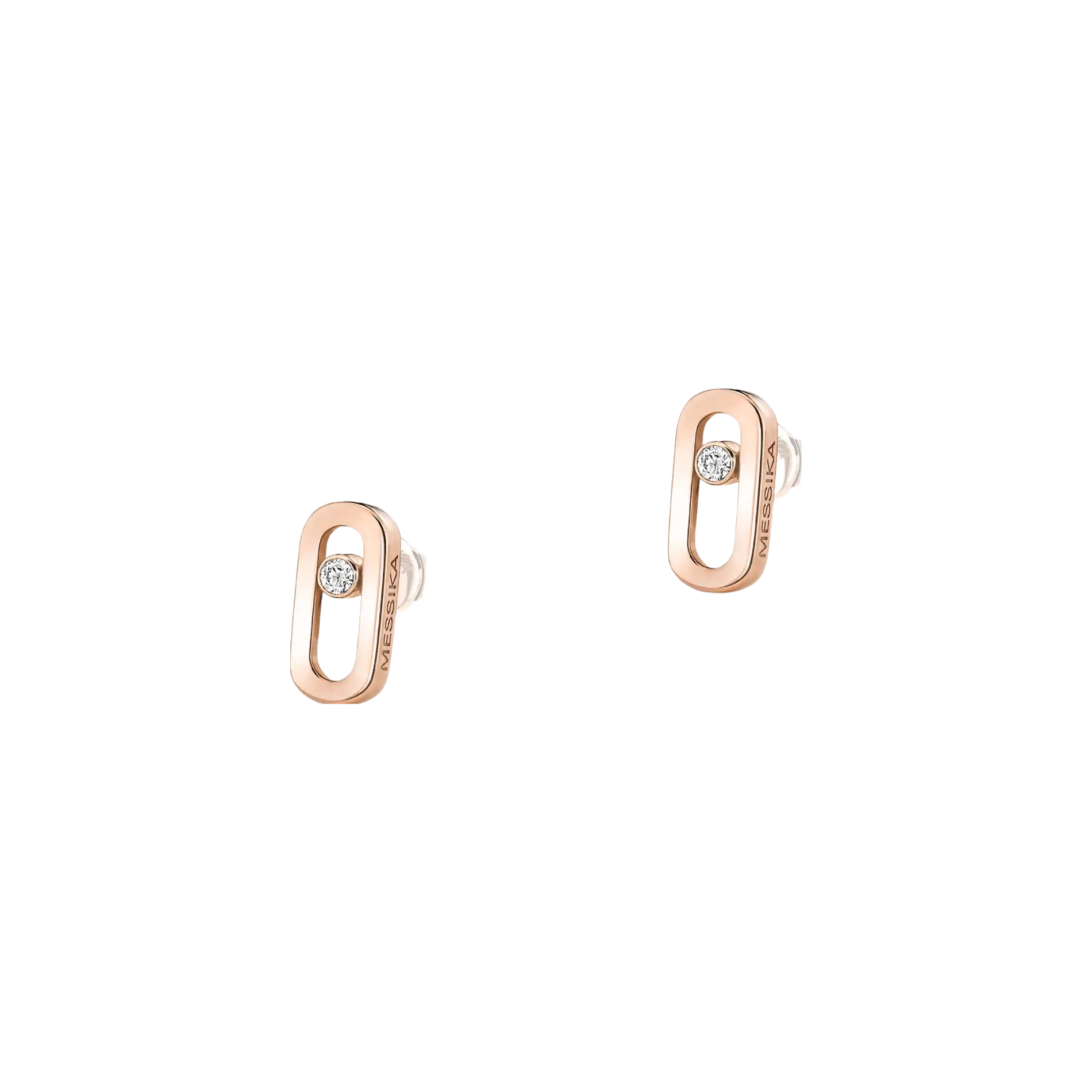 Messika PINK GOLD DIAMOND EARRINGS GOLD MOVE UNO STUD EARRINGS 12305-PG