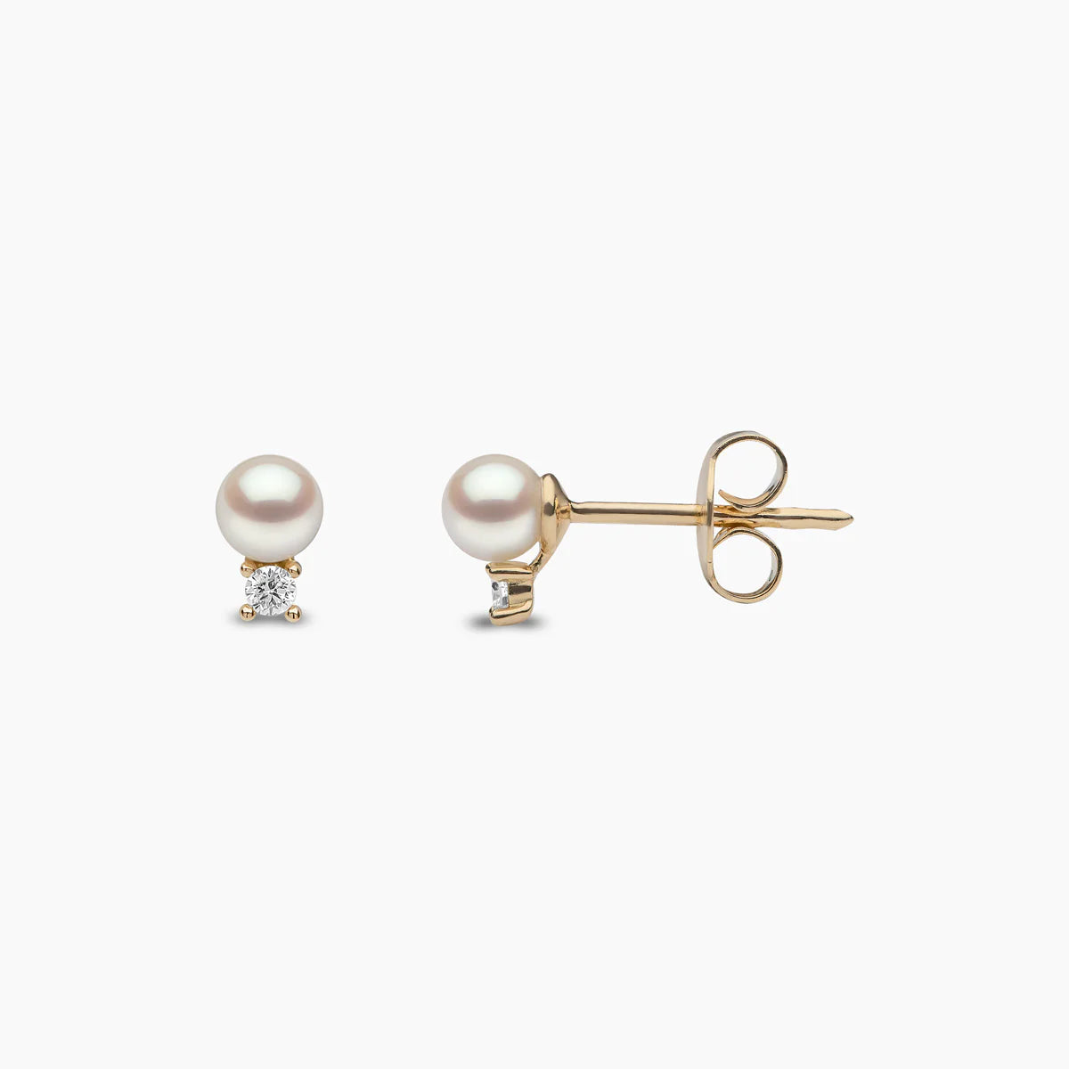 TREND FRESHWATER PEARL & DIAMOND PETITE STUD EARRINGS TEM0239-6F