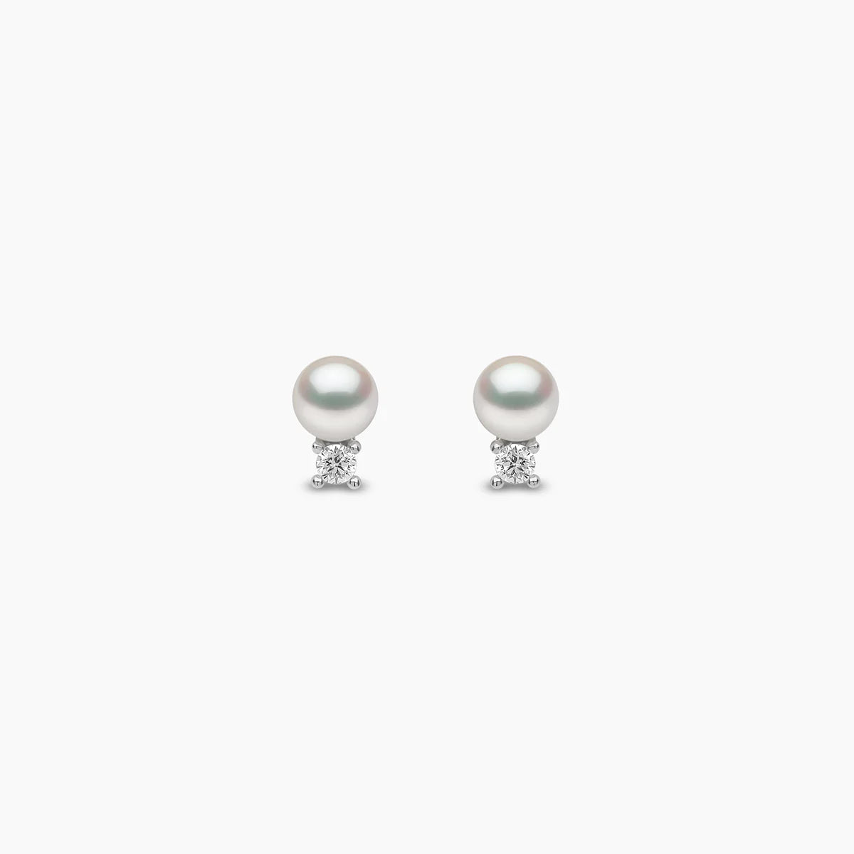 TREND FRESHWATER PEARL & DIAMOND PETITE STUD EARRINGS TEM0239-7F