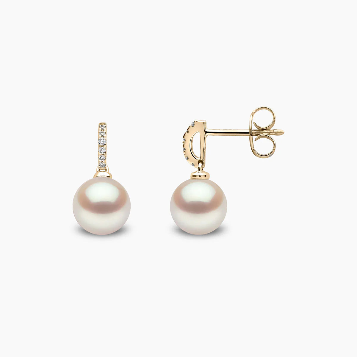 CLASSIC FRESHWATER PEARL AND DIAMOND EARRINGS YEM0021-605