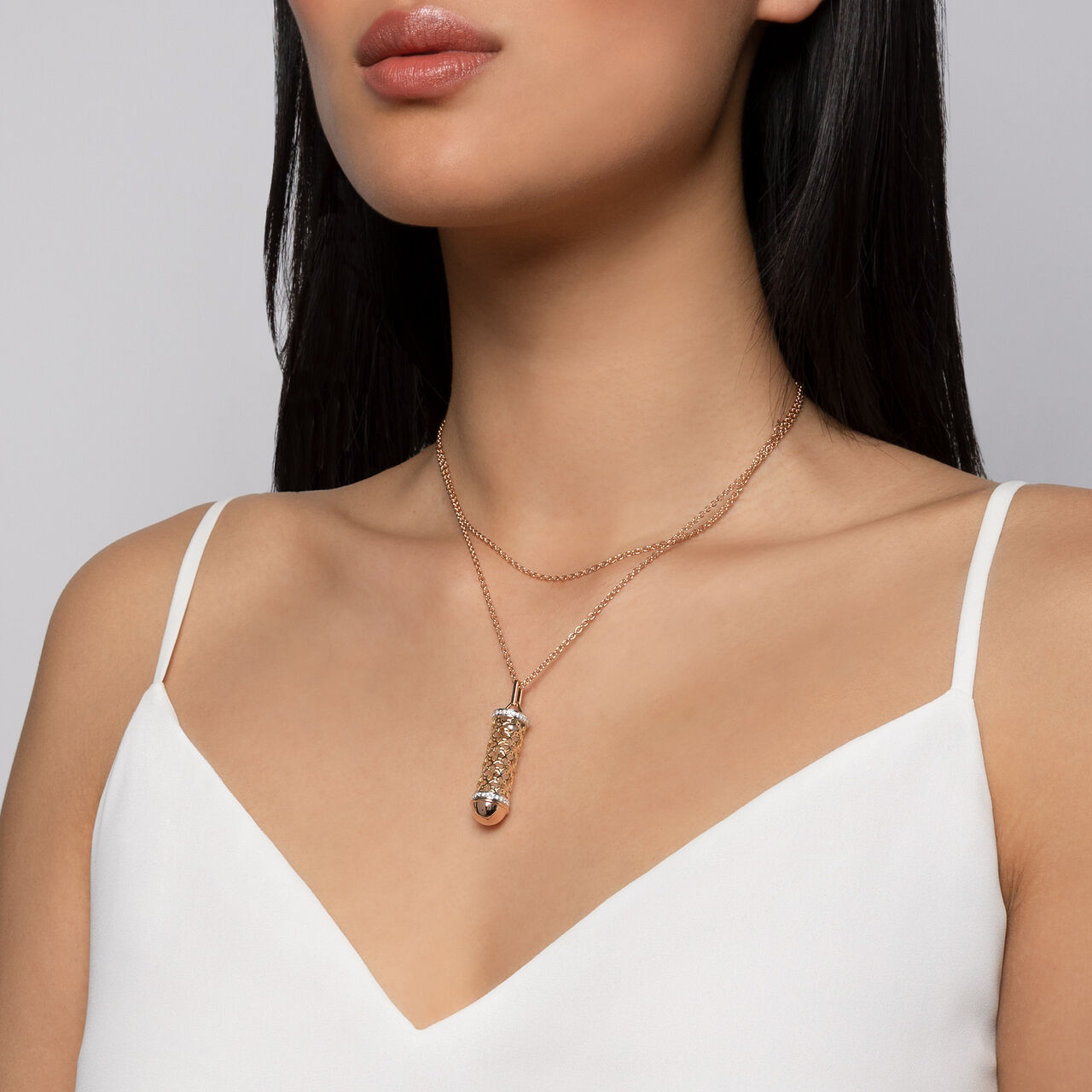 Birks Dare to Dream ® Diamond Message Pendant, Tri-Gold 450015563555
