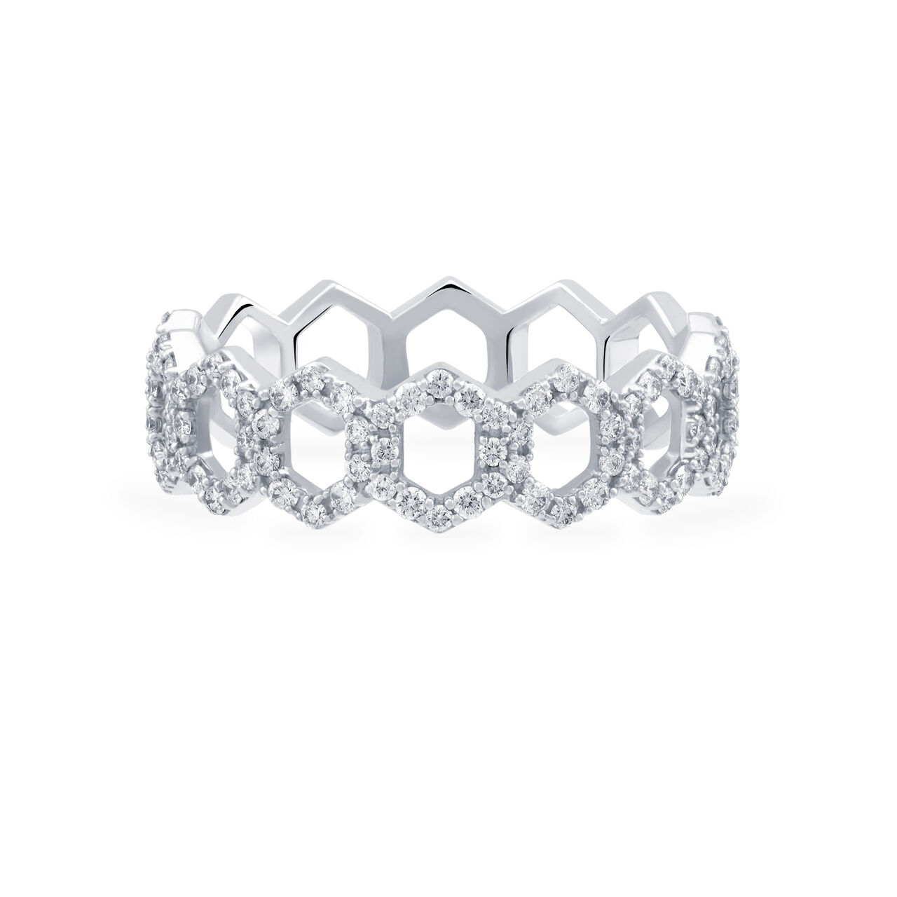 Birks Iconic  Stackable Diamond Bee Chic Ring, White Gold 450011676334