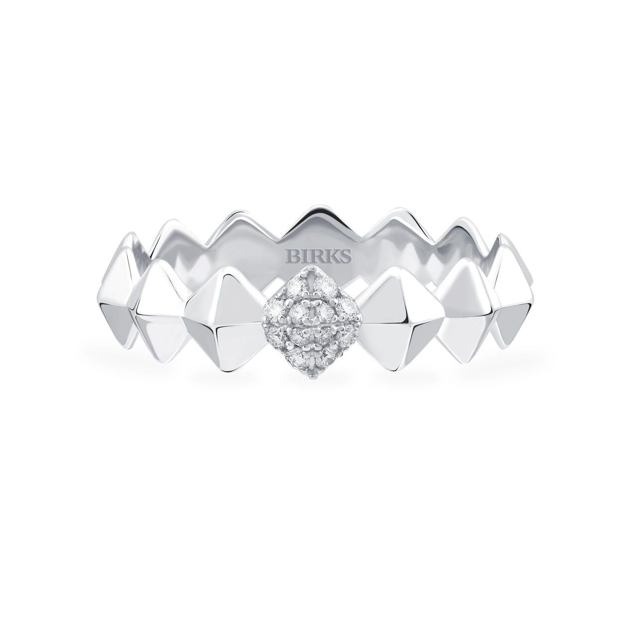 Birks Iconic  Stackable Diamond Rock & Pearl Ring, White Gold 450011679632