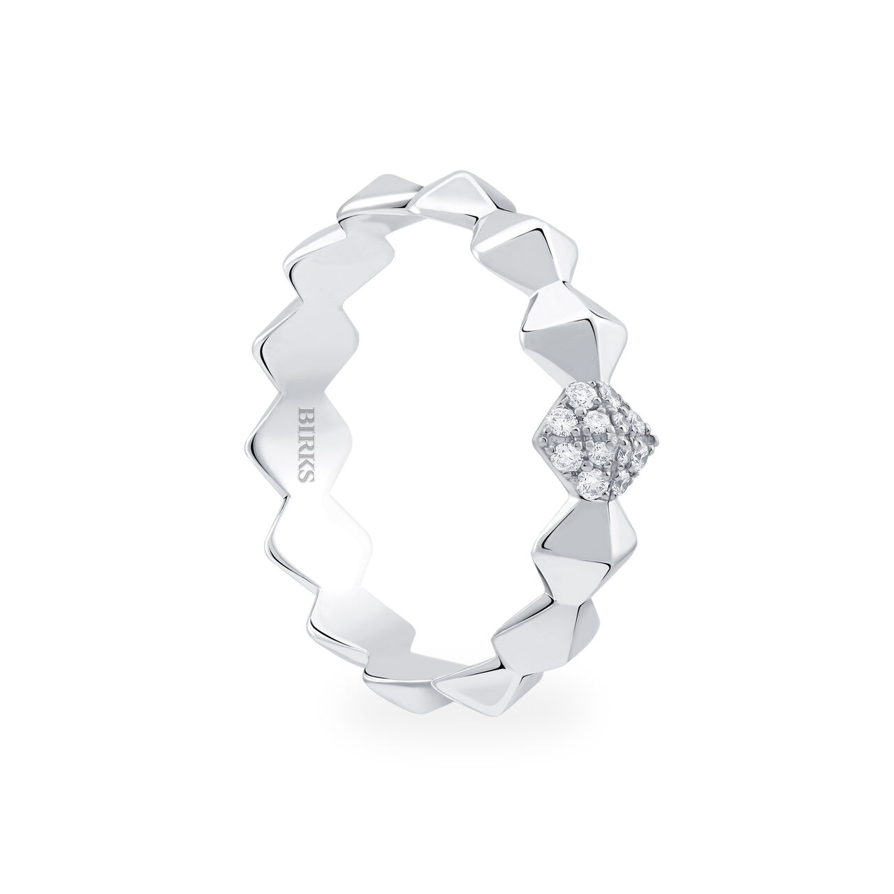 Birks Iconic  Stackable Diamond Rock & Pearl Ring, White Gold 450011679632
