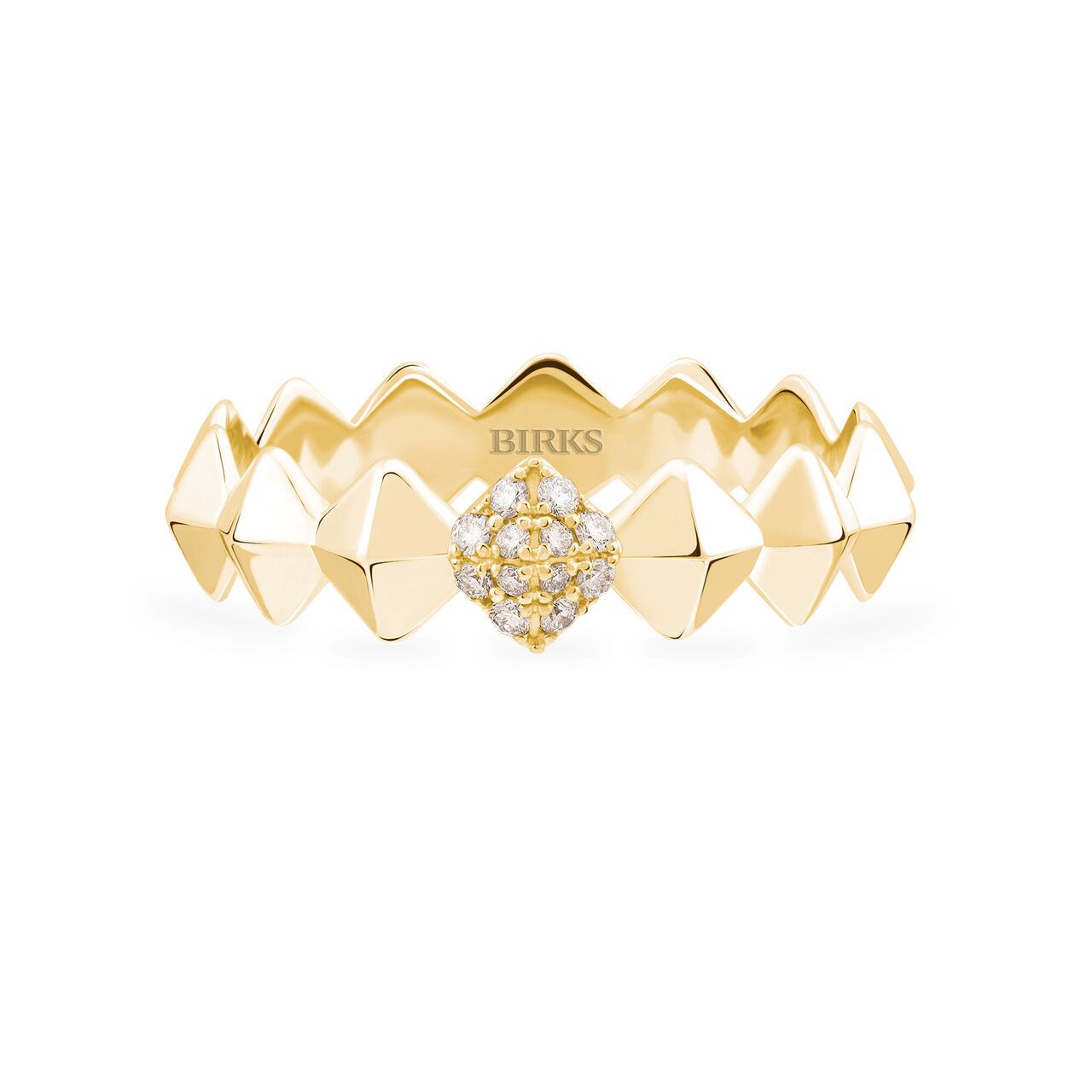 Birks Iconic  Stackable Diamond Rock & Pearl Ring, Yellow Gold 450011679977