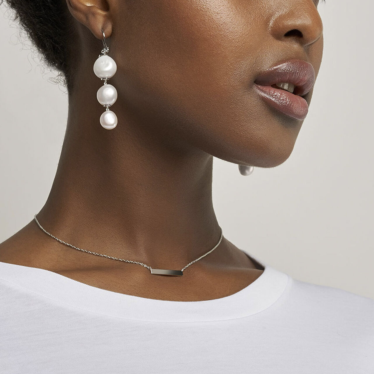 Birks Essentials  Silver Horizontal Bar Necklace 450011726251