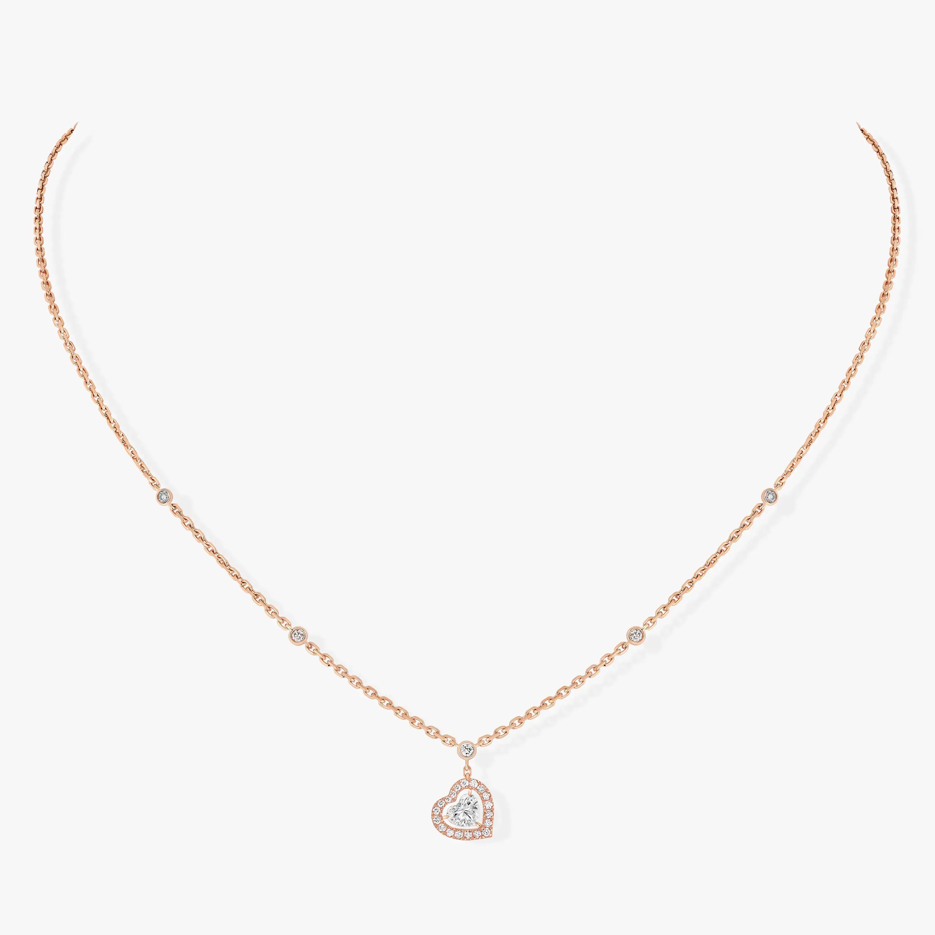 MESSIKA PINK GOLD DIAMOND NECKLACE JOY CŒUR 0.15-CARAT DIAMOND 11437-PG