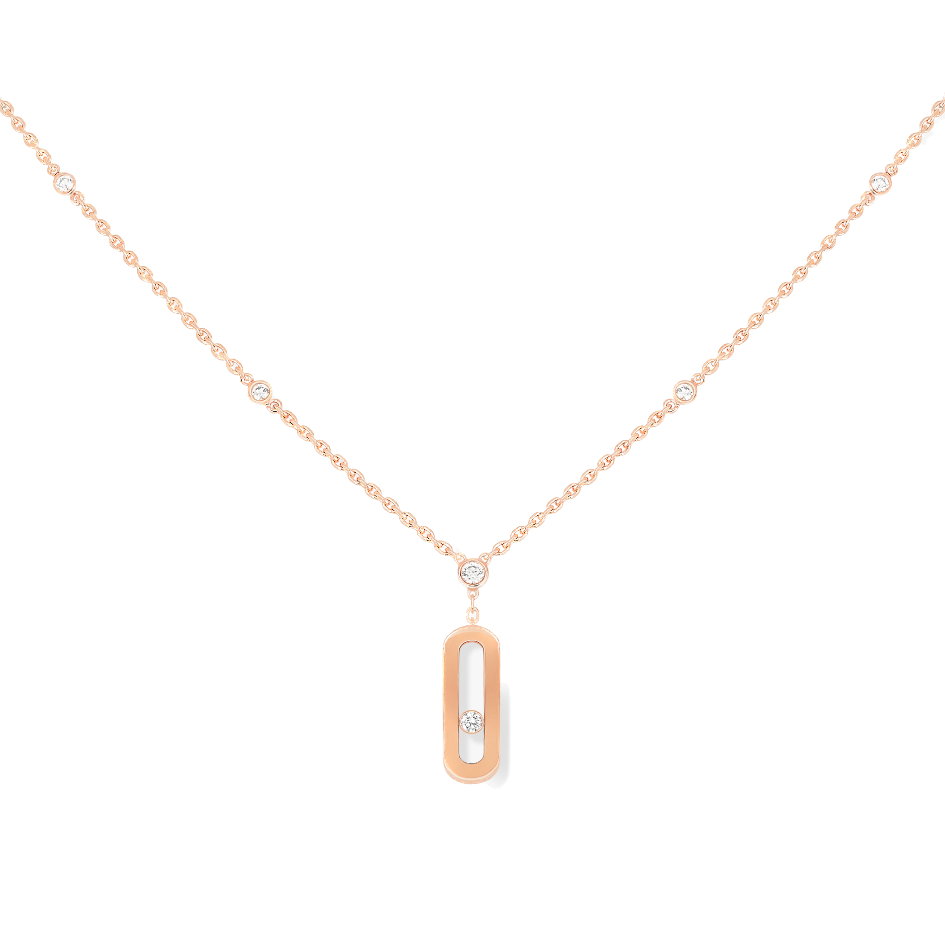 MESSIKA PINK GOLD DIAMOND NECKLACE MOVE UNO LONG NECKLACE 10111-PG