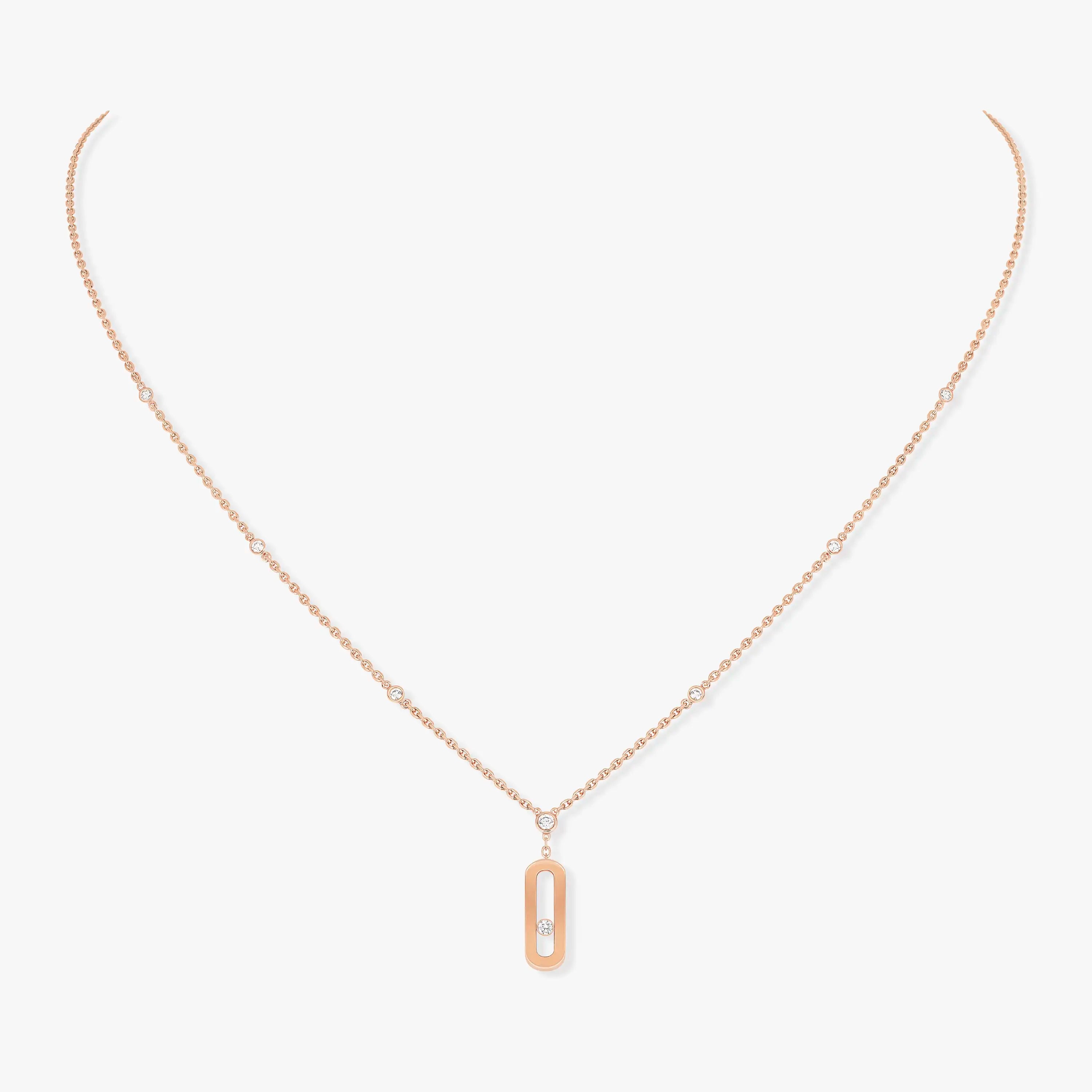 MESSIKA PINK GOLD DIAMOND NECKLACE MOVE UNO LONG NECKLACE 10111-PG