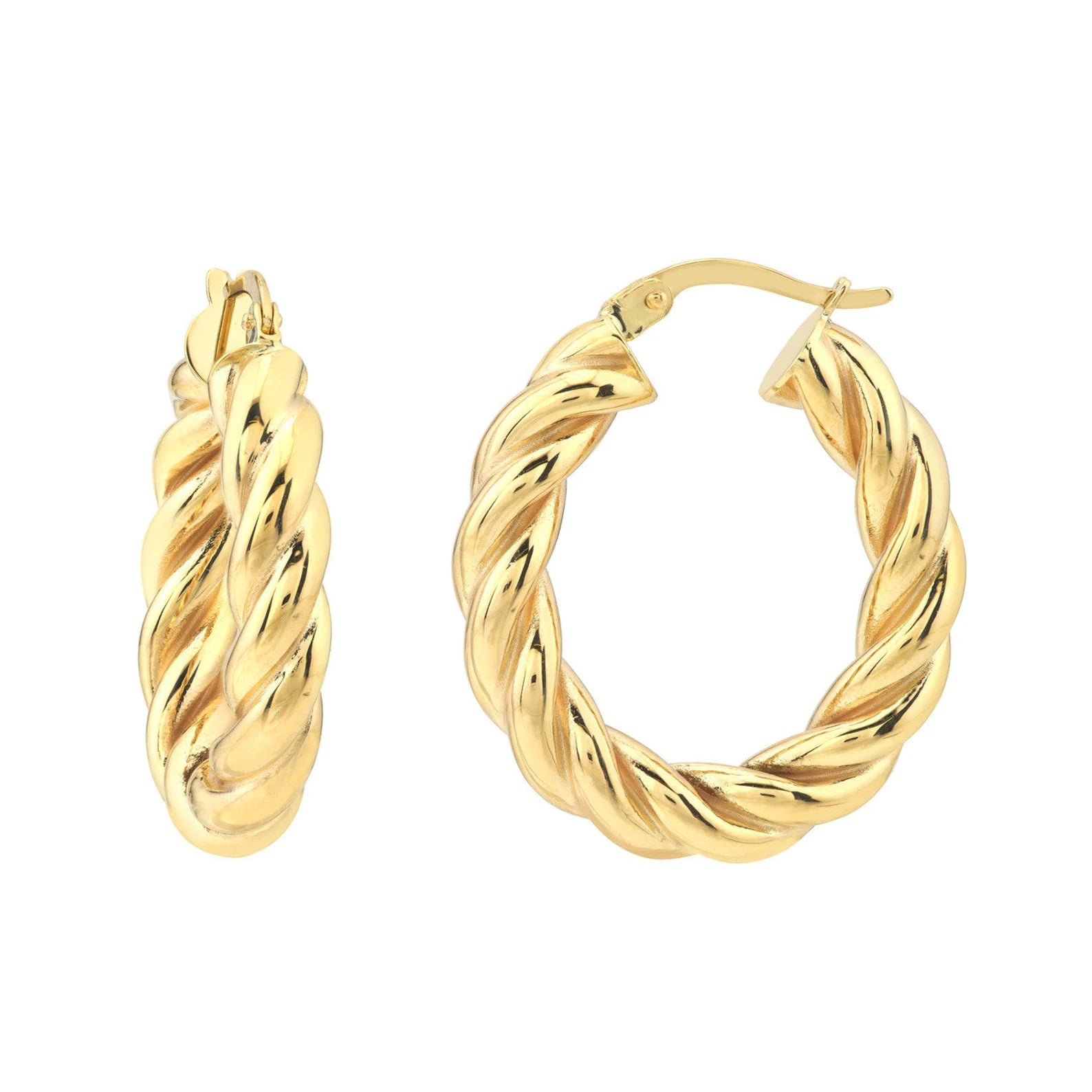 MISS MIMI STERLING SILVER GOLD PLATED MEDIUM TWIST HOOP 13-406549-02