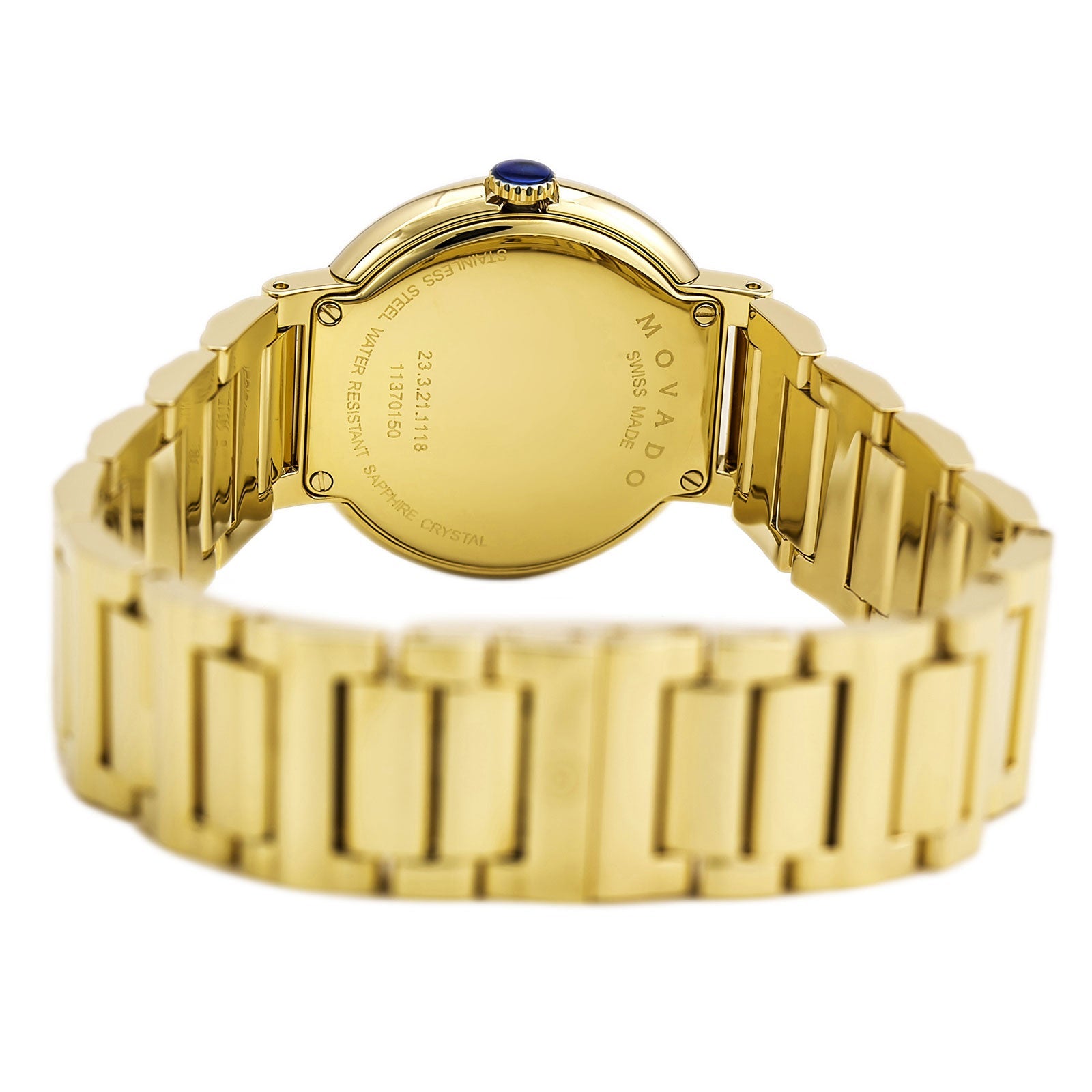 MOVADO Women's Concerto Black Dial Yellow Gold Plated Steel Bracelet Watch 606420
