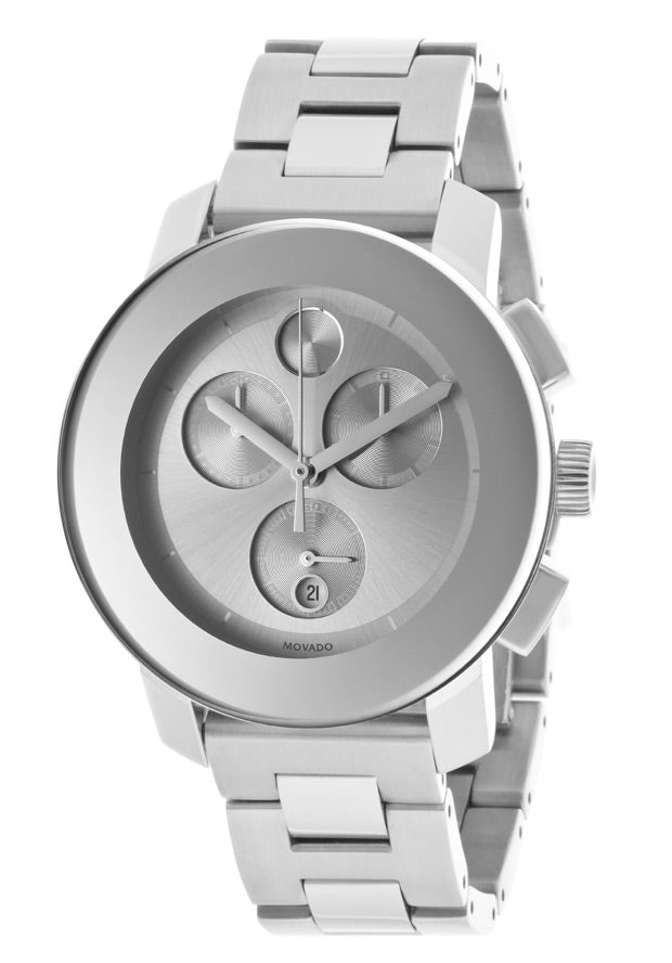 MOVADO BOLD SILVER CHRONOGRAPH WATCH 3600075