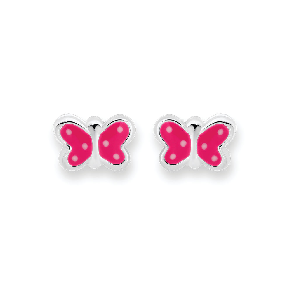 MISS MIMI STERLING SILVER ENEMAL BUTTERFLY EARRINGS 13-156607