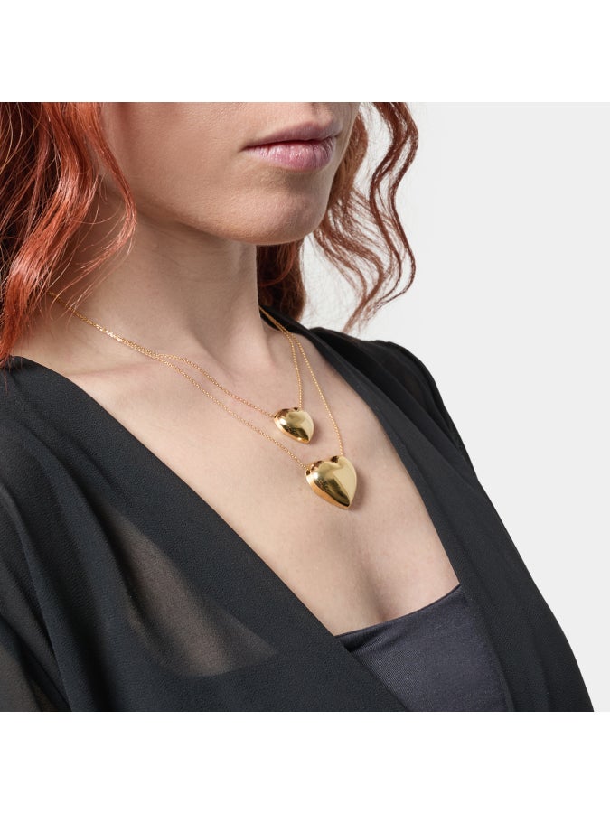 Golden silver necklace with heart 571562