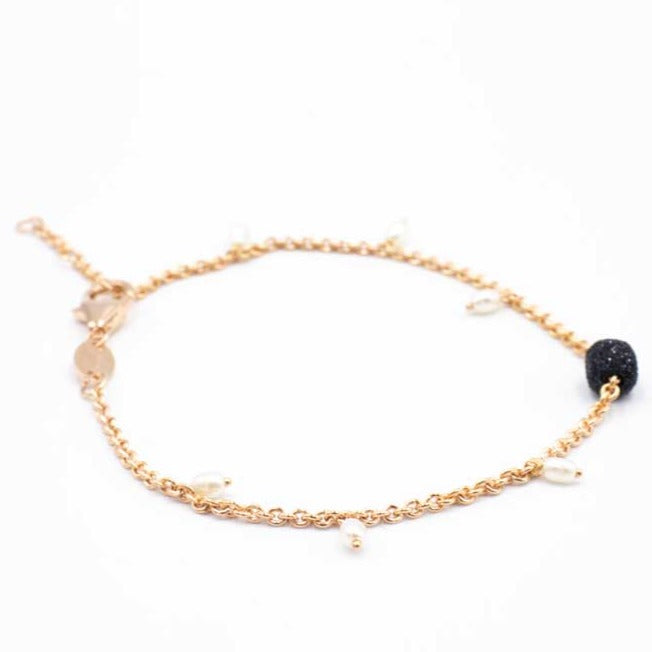 DNA Perla Pink / Pearls Black Dust single strand Bracelet