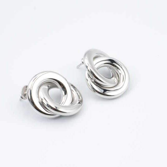 Elegance Incrocio Rhodium Earrings