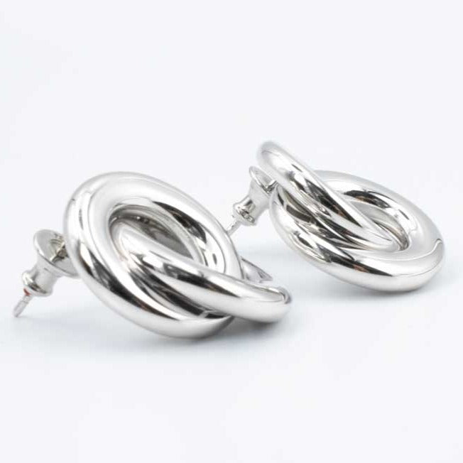 Elegance Incrocio Rhodium Earrings