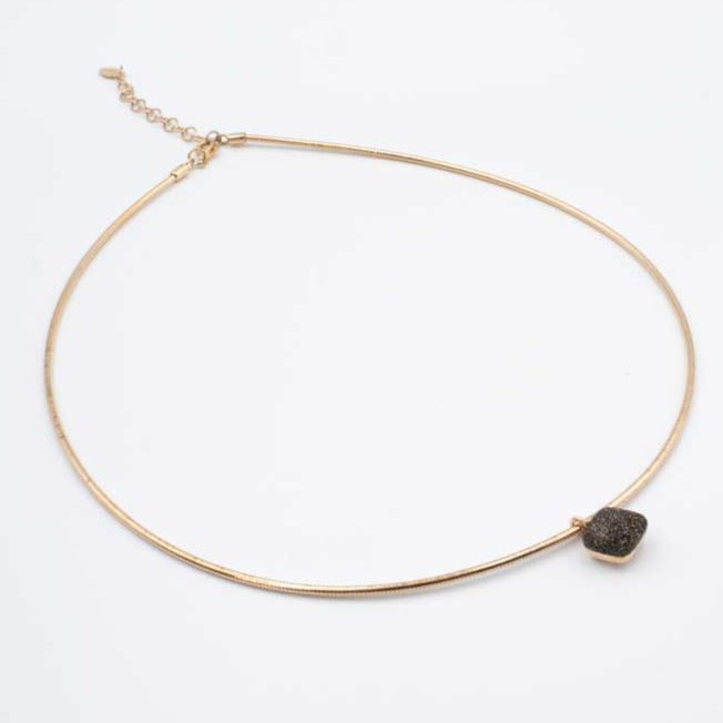 Pesavento Rhodium and Grey Dust Necklece  WDNAG-056