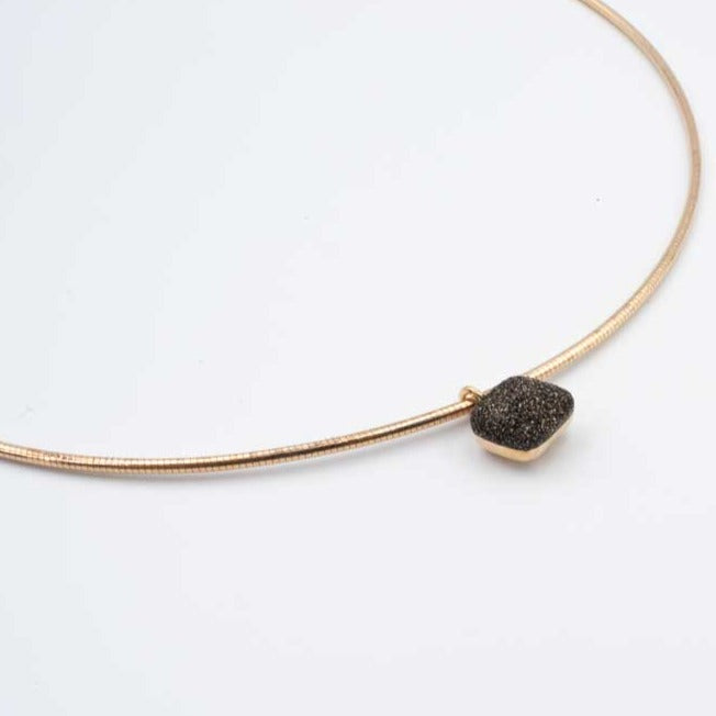 Pesavento Rhodium and Grey Dust Necklece  WDNAG-056