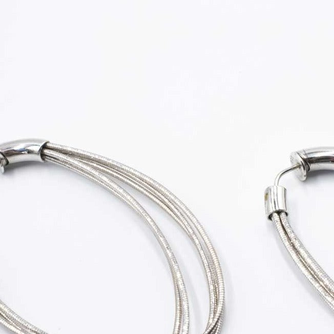DNA Rhodium Ovale Medium Earrings WDNAO 128