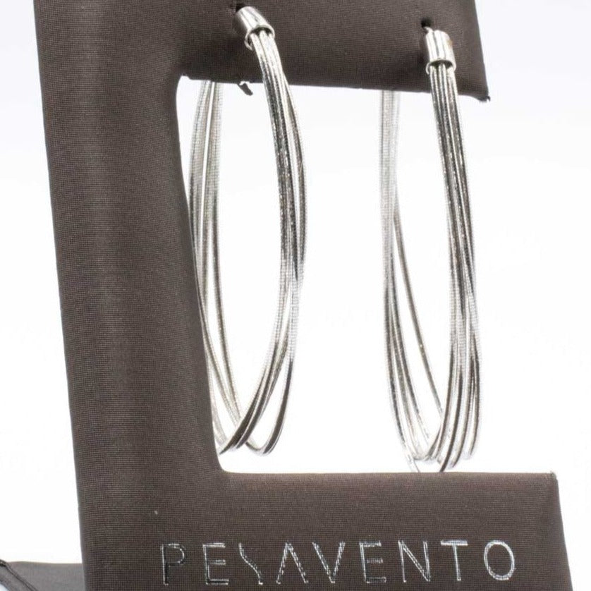 DNA Rhodium Ovale Medium Earrings WDNAO 128