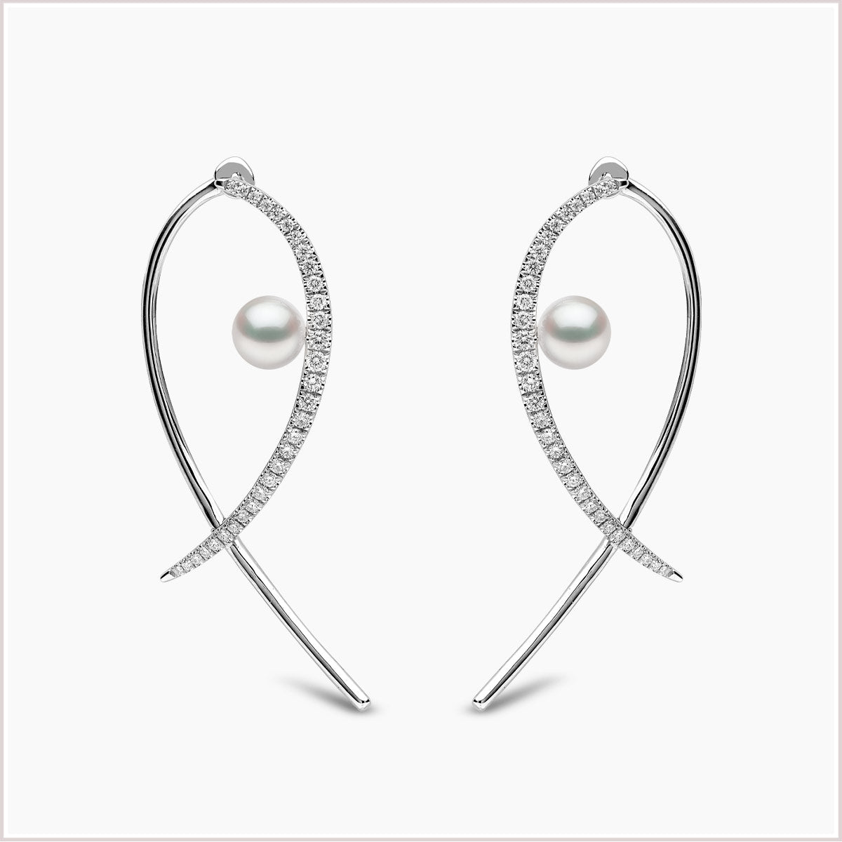 Yoko London Sleek Akoya Pearl and Diamond Earrings QYE2191-7X-EDY