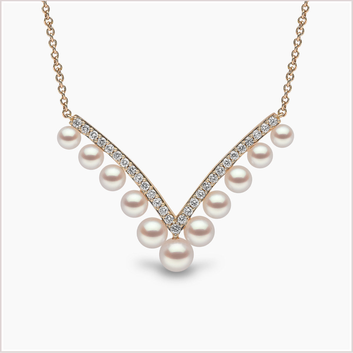 Yoko London Sleek Akoya Pearl and Diamond Necklace QYN2230-6X-DIHX