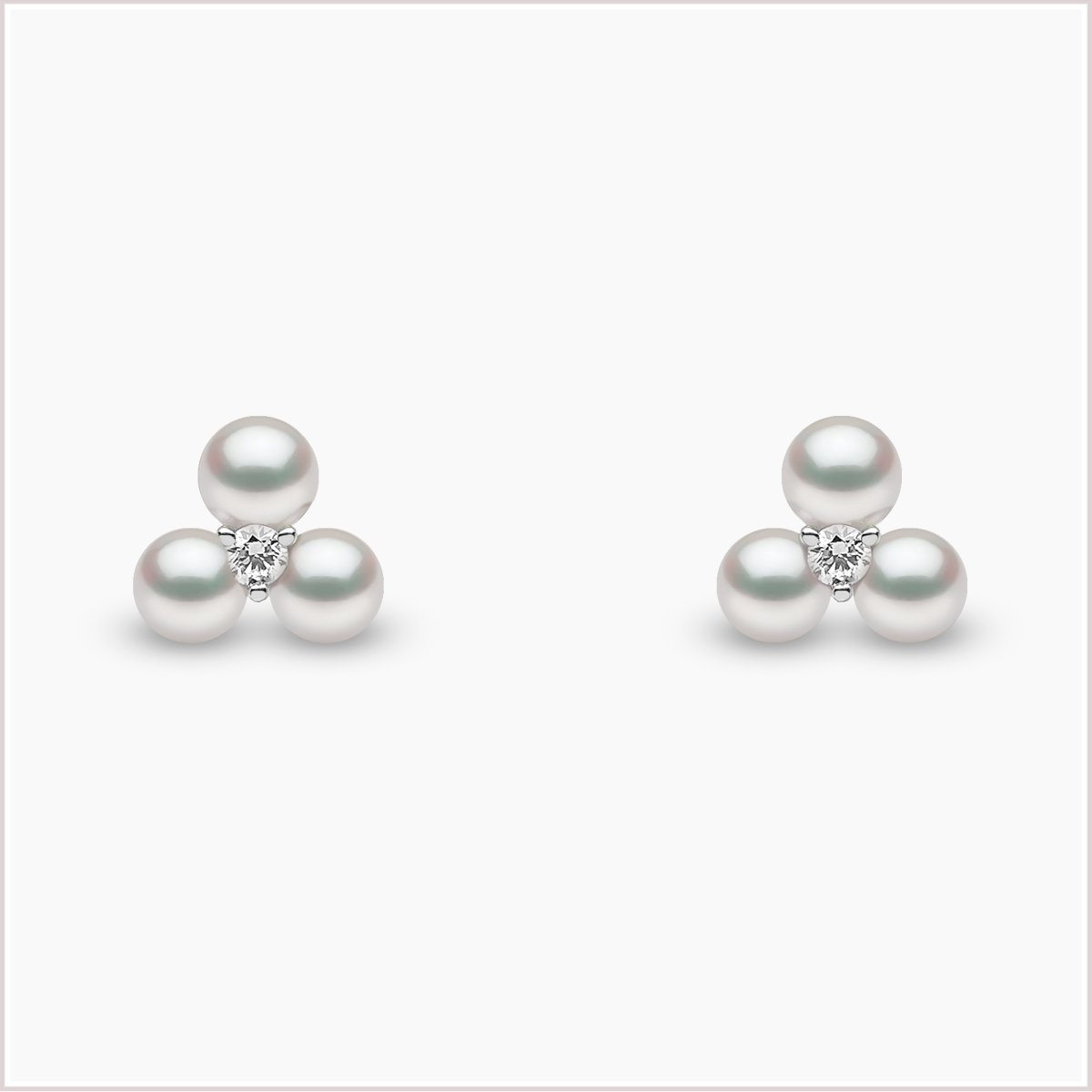 Yoko London Trend Freshwater Pearl and Diamond Stud Earrings TEM0240-7F-FLX