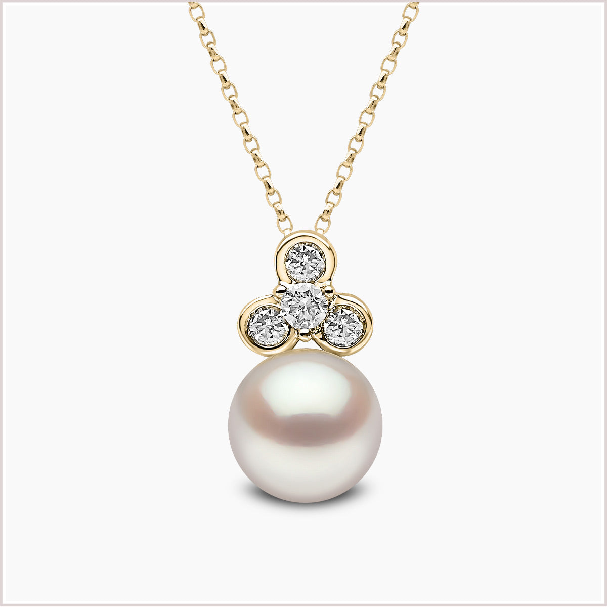 Yoko London Trend Freshwater Pearl and Diamond Pendant TPM0217-6F+C-JY