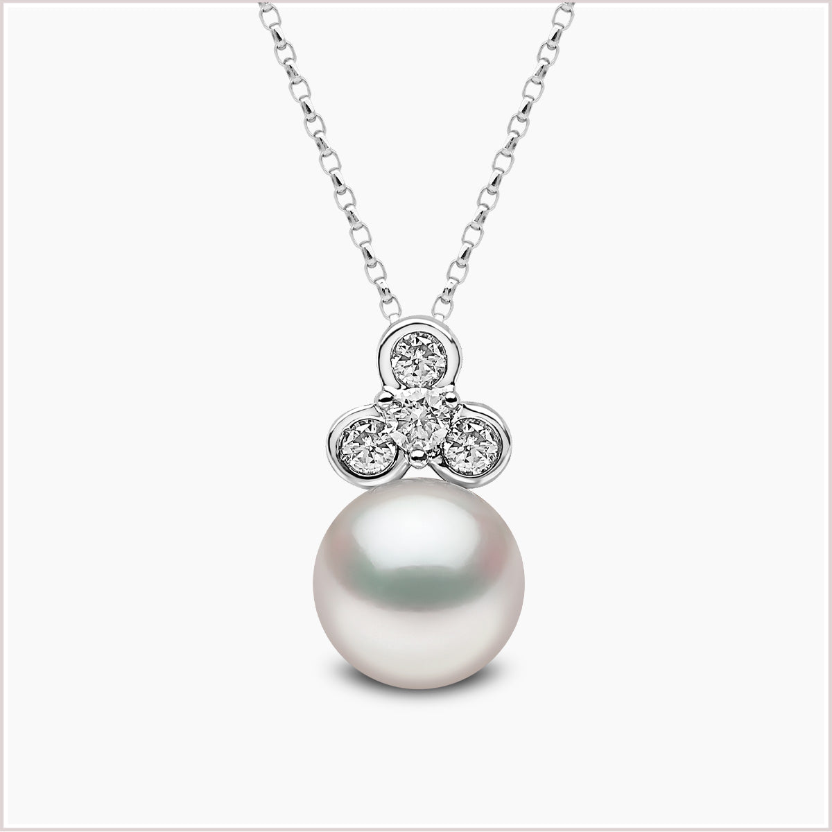 Yoko London Trend Freshwater Pearl and Diamond Pendant TPM0217-7F+C-JY