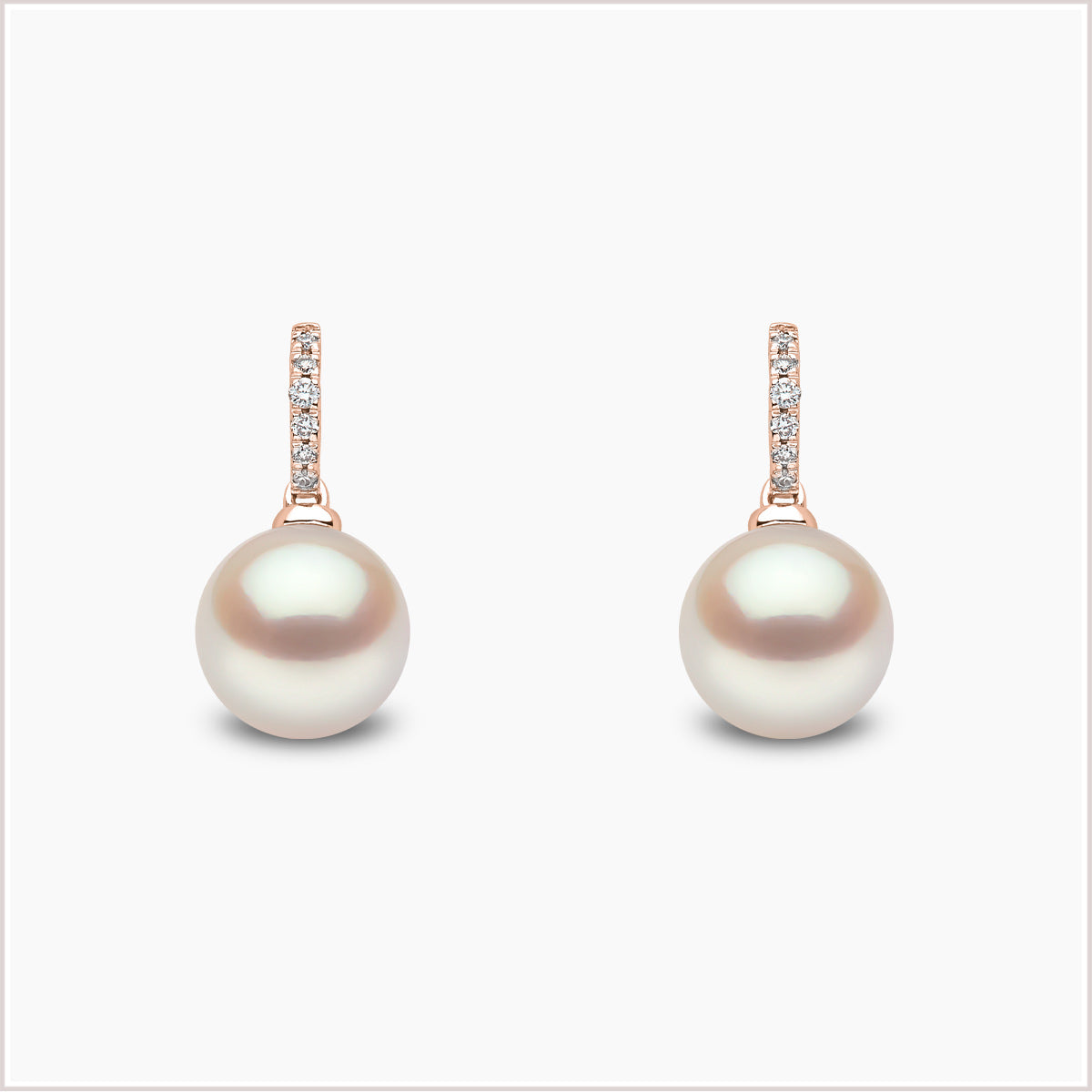Classic Freshwater Pearl Diamond Earrings YEM0021-905-GEX