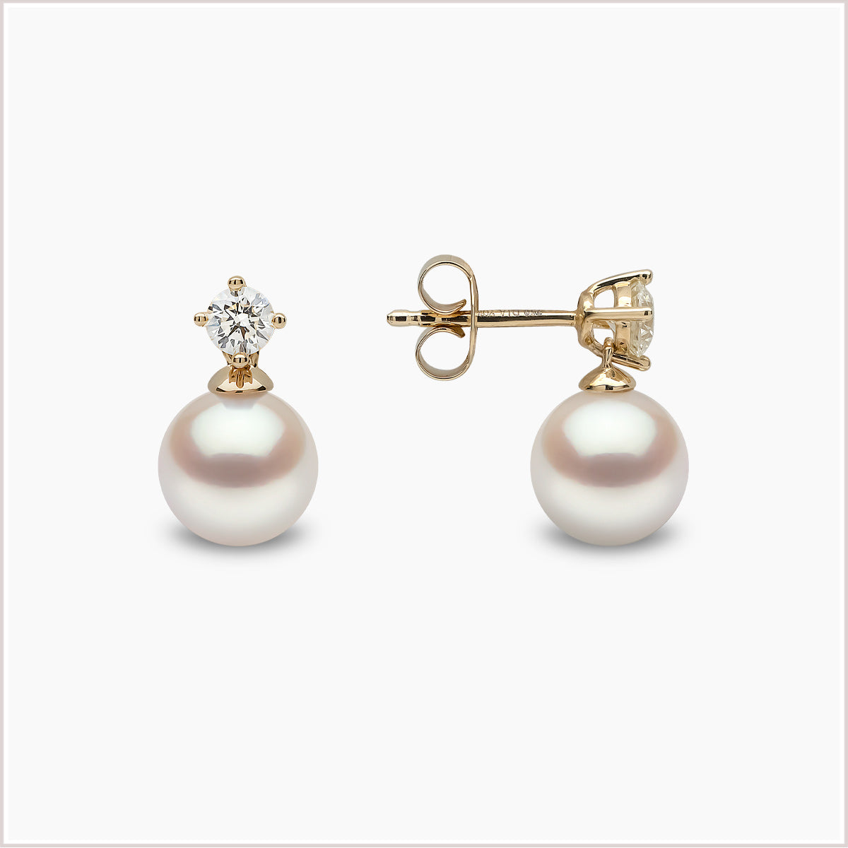 Classic Akoya Pearl Diamond Earrings YEM1120-6X-DFY