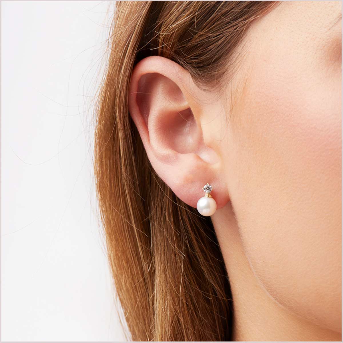 Classic Akoya Pearl Diamond Earrings YEM1120-6X-DFY