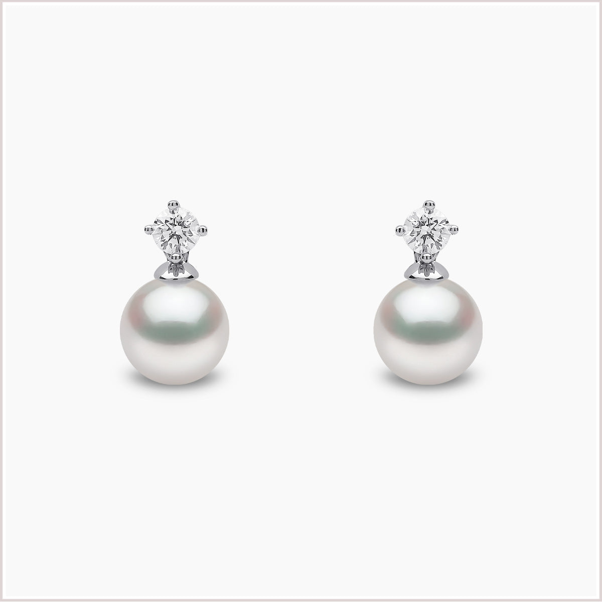 Classic Akoya Pearl Diamond Earrings YEM1120-7X-DFY