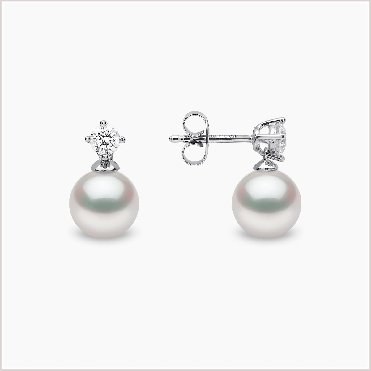 Classic Akoya Pearl Diamond Earrings YEM1120-7X-DFY