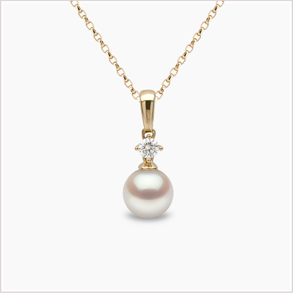 Classic Akoya Pearl Diamond Pendant YPM1110-6X-DEY