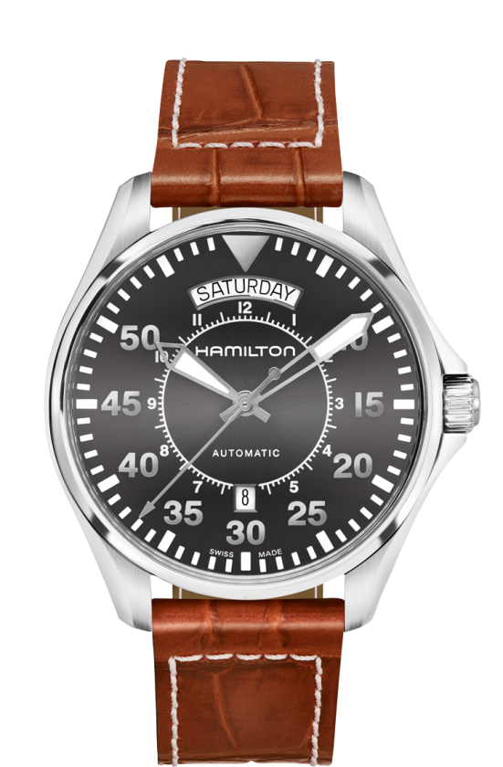 HAMILTON Khaki Aviation Pilot Day Date Auto H64615585 - Moments Watches & Jewelry